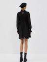 Moodo Schwarzes Damenkleid mit Rüschenärmeln Moodo