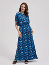 Moodo Blaues Maxikleid mit tropischem Muster Moodo