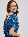 Moodo Blaues Maxikleid mit tropischem Muster Moodo