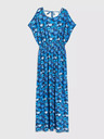 Moodo Blaues Maxikleid mit tropischem Muster Moodo