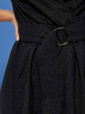 Moodo Schwarzes Damen Gürtelkleid Moodo