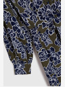 Moodo Grünes und blaues geblümtes Damenhemdkleid Moodo