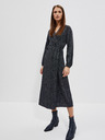 Moodo Schwarzes gemustertes Midikleid für Damen Moodo
