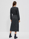 Moodo Schwarzes gemustertes Midikleid für Damen Moodo