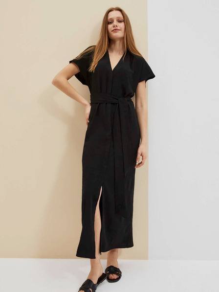 Moodo Schwarzes langes Damenkleid Moodo
