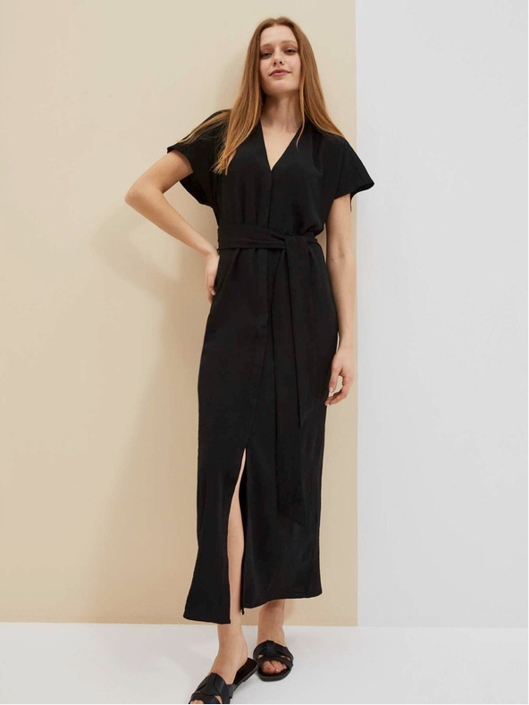 Moodo Schwarzes langes Damenkleid Moodo