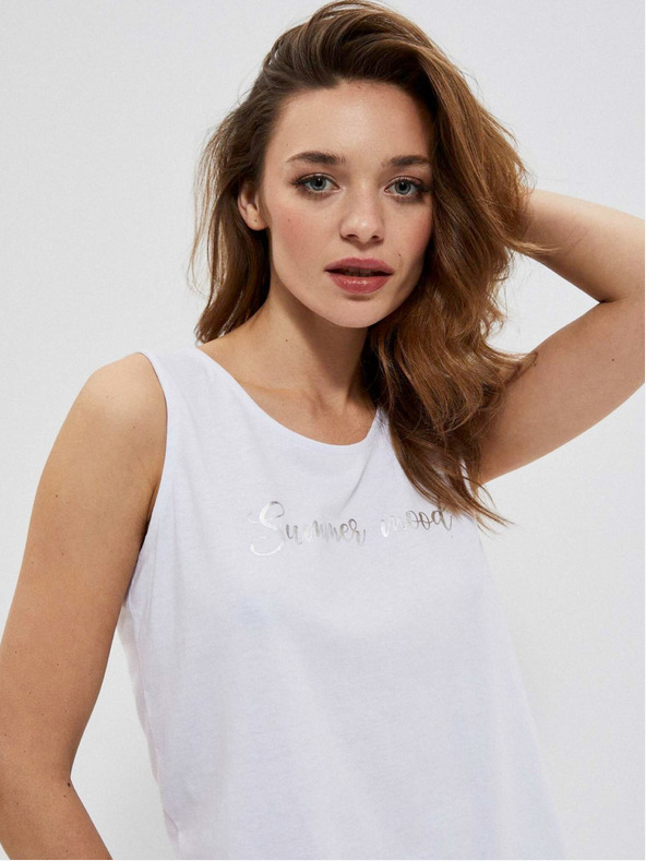 Moodo Weißes Damen-Tanktop mit Moodo