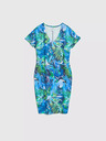 Moodo Blaues Kleid mit tropischem Muster Moodo