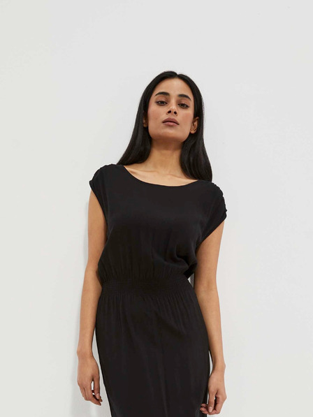 Moodo Schwarzes langes Damenkleid Moodo