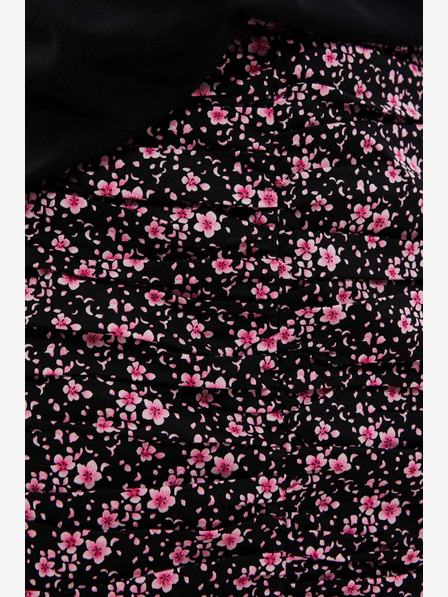 Moodo Rosa und schwarzer Damen-Blumenrock Moodo