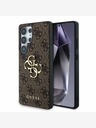 Guess PU 4G Metal Logo Rückseite Hülle für Samsung Galaxy S25 Ultra Brown Handyhülle