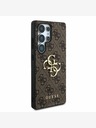 Guess PU 4G Metal Logo Rückseite Hülle für Samsung Galaxy S25 Ultra Brown Handyhülle