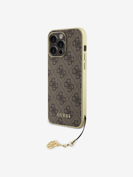 Guess Guess 4G Charm Schutzhülle für iPhone 15 Pro Max Braun