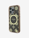 Guess Guess IML 4G Pfingstrose MagSafe Back Cover für iPhone 16 Pro Max Braun