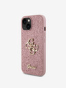 Guess PU Fester Glitzer 4G Metal Logo Rückseite Hülle für iPhone 13 Pink Handyhülle