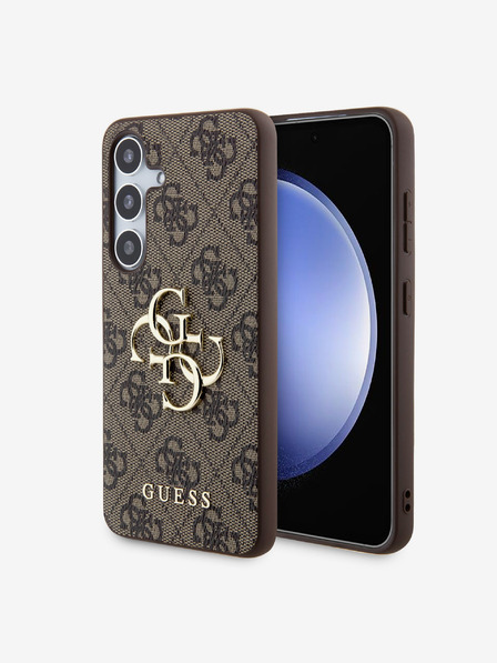 Guess Guess PU 4G Metall-Logo Schutzhülle für Samsung Galaxy S24 Braun