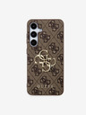 Guess Guess PU 4G Metall-Logo Schutzhülle für Samsung Galaxy S24 Braun