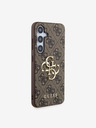 Guess Guess PU 4G Metall-Logo Schutzhülle für Samsung Galaxy S24 Braun