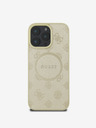 Guess Guess Saffiano Pfingstrose Stempel MagSafe Back Cover für iPhone 16 Pro Gold