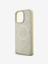 Guess Guess Saffiano Pfingstrose Stempel MagSafe Back Cover für iPhone 16 Pro Gold