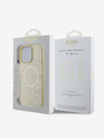 Guess Guess Saffiano Pfingstrose Stempel MagSafe Back Cover für iPhone 16 Pro Gold