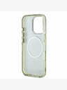 Guess Guess IML Glitter Magnolia and Triangle Logo MagSafe Back Cover für iPhone 16 Pro Grün