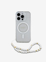 Guess IML Glitzer Perlen Band MagSafe Rückseite Hülle für iPhone 16 Pro Max Transparent Handyhülle