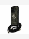 Guess Guess PU 4G Metall Logo Crossbody Strap Schutzhülle für iPhone 16 Pro Max Braun
