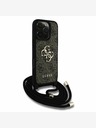 Guess Guess PU 4G Metall Logo Crossbody Strap Schutzhülle für iPhone 16 Pro Max Braun