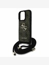 Guess Guess PU 4G Metall Logo Crossbody Strap Schutzhülle für iPhone 16 Pro Max Braun