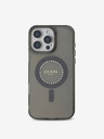 Guess Guess IML Rhinestones Ring MagSafe Back Cover für iPhone 16 Pro Max Schwarz