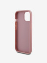 Guess PU Fester Glitzer 4G Metal Logo Rückseite Hülle für iPhone 15 Pink Handyhülle