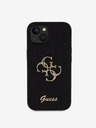 Guess Guess PU Fixed Glitter 4G Metall Logo Back Cover für iPhone 13 Schwarz