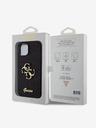 Guess Guess PU Fixed Glitter 4G Metall Logo Back Cover für iPhone 13 Schwarz