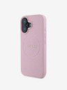 Guess Guess PU Genarbtes Klassisches Logo MagSafe Schutzhülle für iPhone 16 Pink