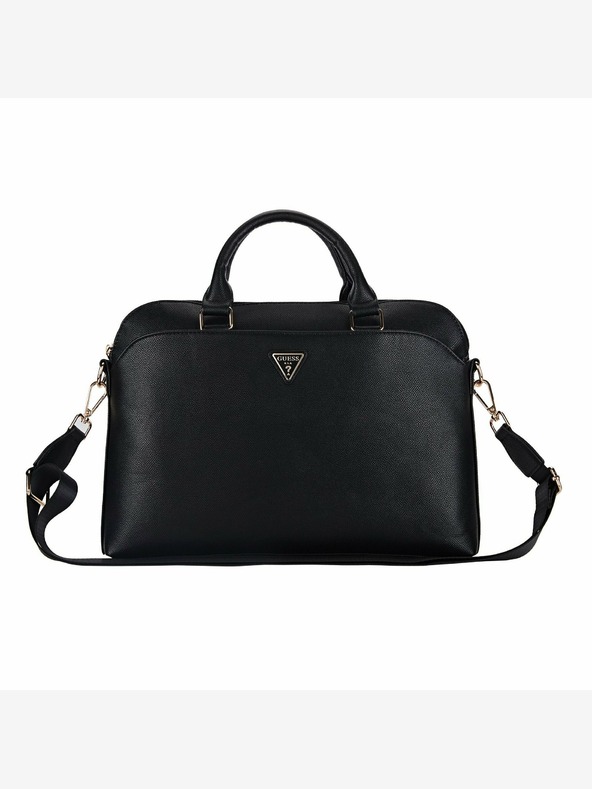Guess Guess PU genarbte Dreieckslogo-Notebooktasche 15/16" Schwarz