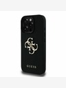 Guess Guess PU genarbtes 4G Metall-Logo Backcover für iPhone 16 Pro Schwarz