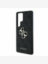 Guess PU 4G Metal Logo Rückseite Hülle für Samsung Galaxy S25 Ultra Grau Handyhülle