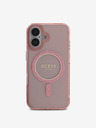 Guess Guess IML Glitter Ring MagSafe Back Cover für iPhone 16 Pink