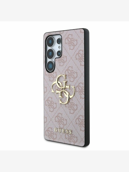 Guess Guess PU 4G Metall Logo Rückseite für Samsung Galaxy S25 Ultra Pink
