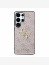 Guess Guess PU 4G Metall Logo Rückseite für Samsung Galaxy S25 Ultra Pink