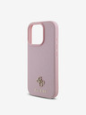 Guess Guess PU genarbtes 4G MagSafe Back Cover mit kleinem Metall-Logo für iPhone 16 Pro Pink