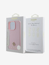 Guess Guess PU genarbtes 4G MagSafe Back Cover mit kleinem Metall-Logo für iPhone 16 Pro Pink