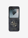 Guess Guess PU 4G Metall-Logo-Rückseite für Samsung Galaxy Z Flip 6 Grau