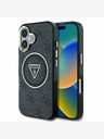 Guess Guess IML 4G Glitter and Triangle Logo MagSafe Back Cover für iPhone 16 Schwarz