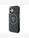Guess Guess IML 4G Glitter and Triangle Logo MagSafe Back Cover für iPhone 16 Schwarz