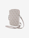 Guess PU 4G Triangle Logo Handytasche mit Reißverschluss Pink Handyhülle