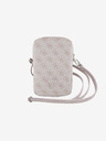 Guess PU 4G Triangle Logo Handytasche mit Reißverschluss Pink Handyhülle