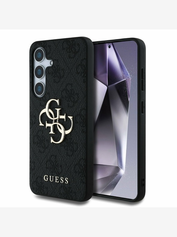 Guess PU 4G Metal Logo Backcover für Samsung Galaxy S25 Grey Handyhülle