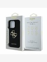 Guess Guess PU genarbtes 4G Metall-Logo Backcover für iPhone 15 Pro Schwarz